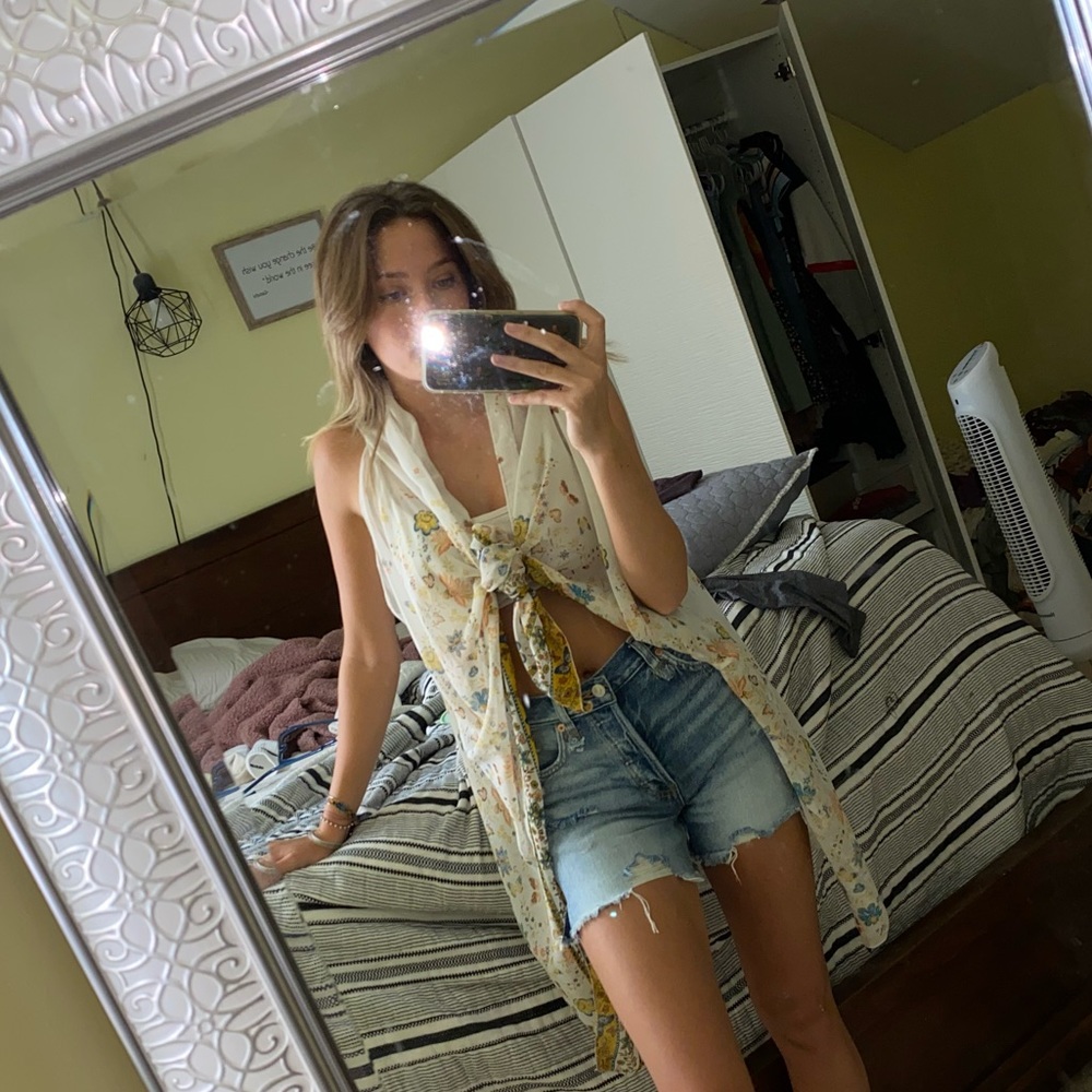 Cardigan thing. Idk what you call it
